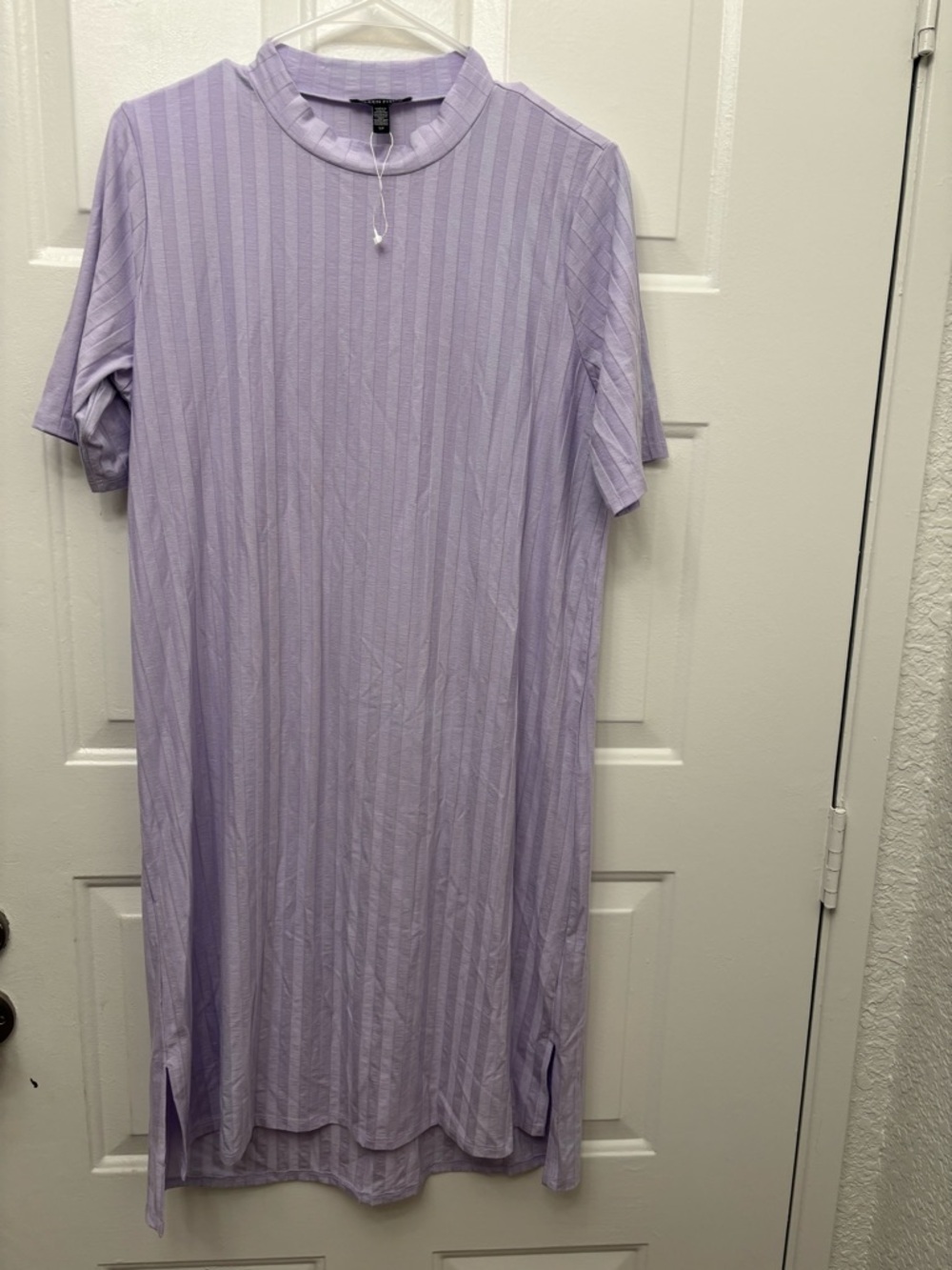 Eileen Fisher Lavender Ribbed Midi Dress